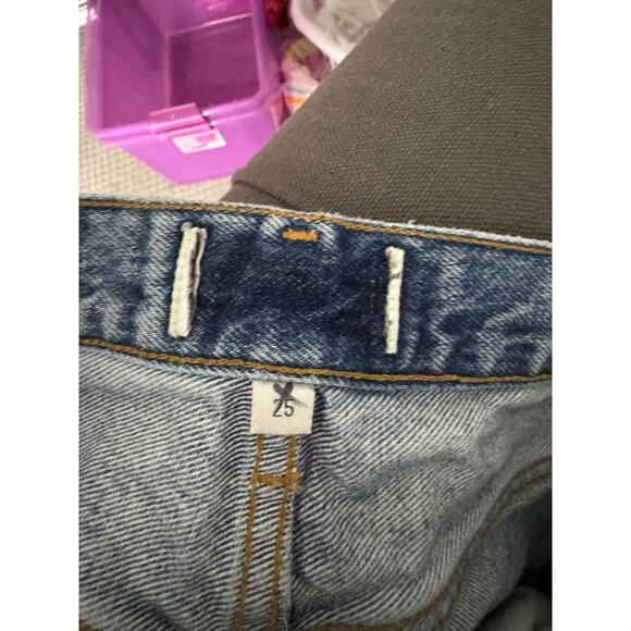 Agolde Women's Distressed 90s High Rise Straight Leg Jeans Size 25 - Picture 5 of 6